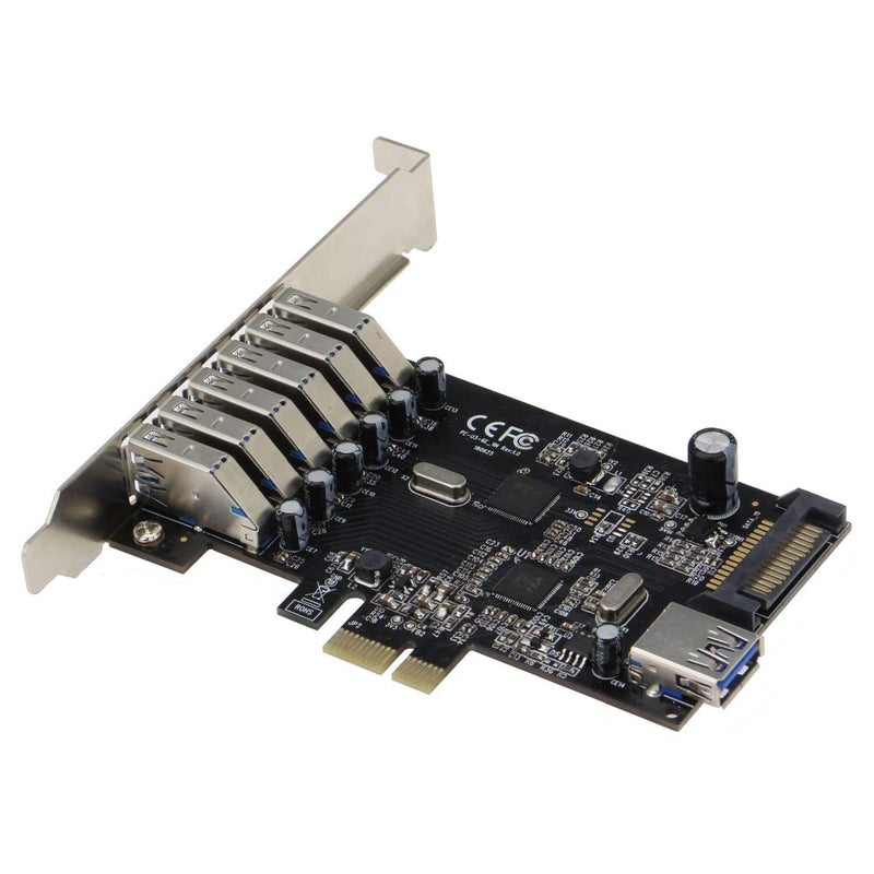 Sedna - PCIE 7 Port USB 3.1 Gen I (5Gbps) Adapter Card (6 External and 1 Internal Ports) with Low Profile Bracket - Image 2